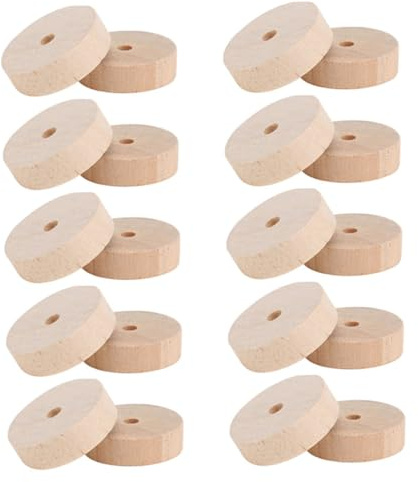Toyvian 20 Stück Teiliges Holzräder Holz Wheels für DIY Basteln Puppenwagen Modellbau Holzspielzeug Zubehör