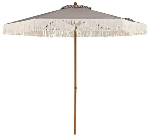 COSTWAY Sonnenschirm 200 cm, Boho Gartenschirm mit Fransen, Terrassenschirm, Balkonschirm für Balkon, Garten, Terrasse