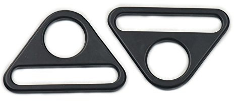 10 PCS 38 mm Einstelldreieck mit Riegelloch und Drehclip, D-Ring-Schnalle, Guss, schwarz