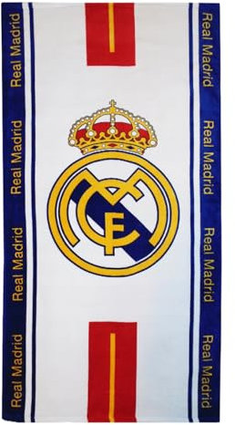 Carbotex Serviette de Plage modèle Real Madrid 70x140cm 100% Coton