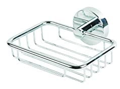 Croydex Flexi-Fix Pendle Soap Basket, Chrome, Zinc Alloy, Silver, One Size