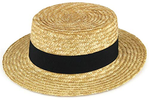 Clothing Mens or Womens Straw Boater Hat (57 cm) Beige