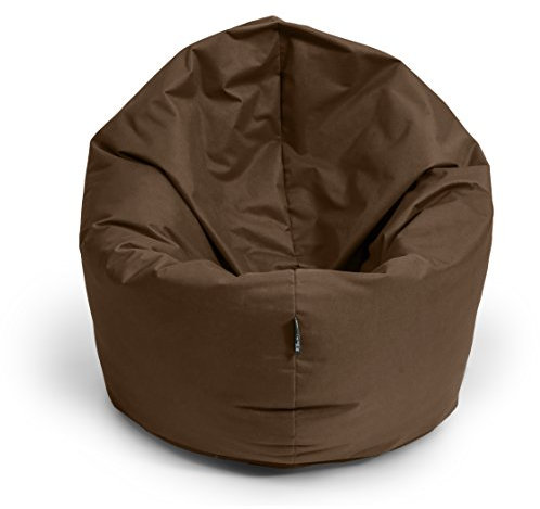 BuBiBag Sitzsack L - XXL 2 in 1 mit Füllung Sitzkissen Topfenform Bodenkissen Kissen Sessel BeanBag (125 cm Durchmesser, braun)