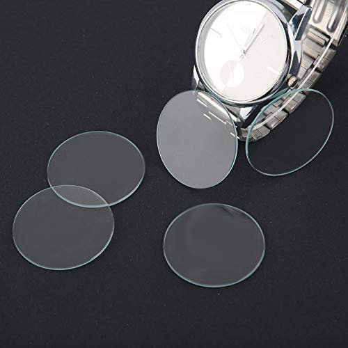 Uhr Glas, Professional 5PCS Runde 37/38/39MM Flache Uhr Kristalllinse Glas Ersatzteile Werkzeug, Uhrenteile Reparaturwerkzeug für Uhrmacher(37mm)