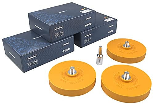 HASKYY 3X Folienradierer Set mit 1x Adapter zum Professionellen Entfernen von Folien und Kleberesten am Fahrzeug, Auto oder Motorrad