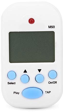 Liukouu Multifunktional, tragbar, Lautstärke verstellbar, Clip auf M50 Mini Tempo Metronome Guitar für Gitarre (weiß)