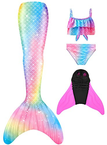 shepretty meerjungfrauenflosse mädchen Neuer Mermaid Tail Badeanzug für Erwachsene und Kinder,M1fen,140