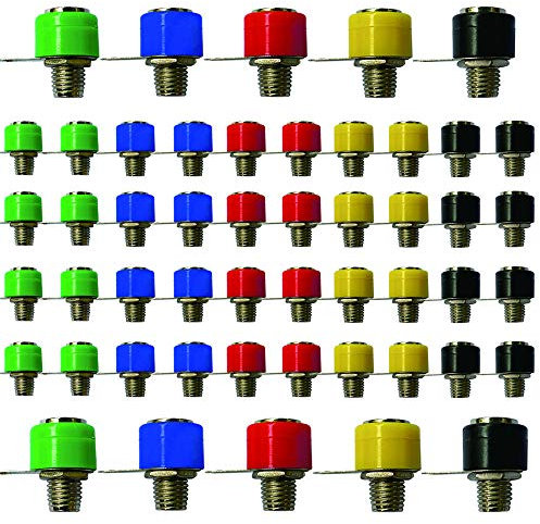 senvenelec 50Pcs banana terminal block, 4mm banana plug, terminal block, mini banana adapter, banana panel socket, adatto per collegamento audio, 5 colori.