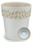 TIENDA EURASIA® Maceta de Plástico - Diseño Moderno Hojas - 3 en 1- Maceta + Bandeja Interior + Plato Maceta (Blanco, 30 cm)