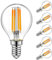 emotionlite E14 LED Vintage Lampe,LED Filament Glühlampen,4.5W (50W Equivalent),Warmweiß,2700K,E14,Golfball P45/G45,6 Stück