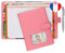 Protege carnet de sante bebe enfant personnalise pour Fille avec STYLO | Couverture carnet | Pochette ordonnance et carte vitale | BONUS autocollants | Coffret cadeau naissance original