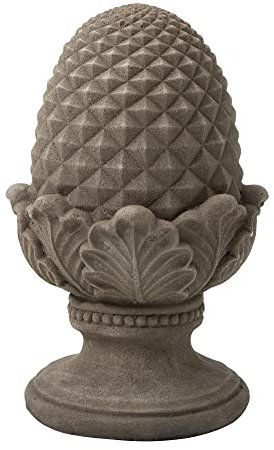 Glitzhome Statua da giardino di carciofo, MGO, grigio cemento, altezza 41,9 cm