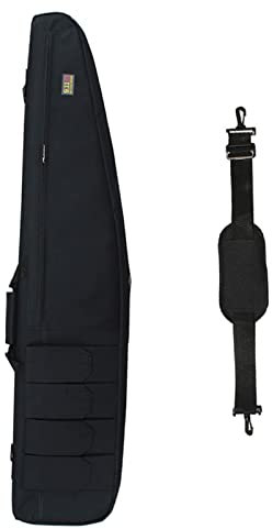 DFANCE Futteral Langwaffen Gewehrtasche Gewehrfutteral Wasserdicht Taktische Waffentasche,Multifunktionale Gewehr Weichkoffer Gepolsterte,Wasserdicht Waffentasche,für Speicher,Schwarz,130cm/51.2in