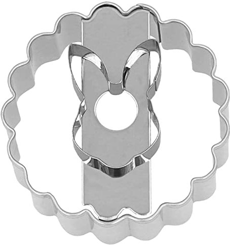 Birkmann, Ausstechform Linzer, Hase, 5cm, Edelstahl, einzigartiges Motiv, für Kekse mit eingeprägtem Muster