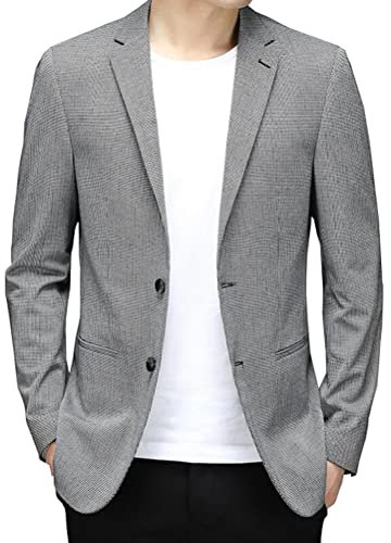 Blazer Homme Veste de Costume Blazer décontracté Homme Petit Costume Décontracté à Carreaux Mariage Business Soirée
