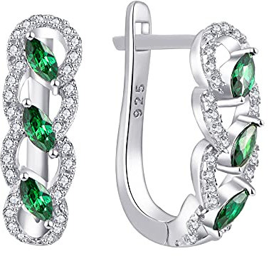 JO WISDOM Creolen Ohrringe Hängende Silber 925 Damen mit 3A Zirkonia,Schmuck für Frauen