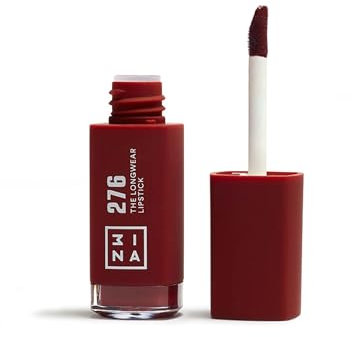 3INA MAKEUP - Longwear Lipstick 276: Glänzender Kastanienbraun, Matte Finish mit Hyaluronsäure - Langanhaltender, Hochpigmentierter Flüssig-Lippenstift - Vegan & Cruelty Free