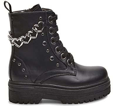 BATA Anfibi da bambina effetto pelle con catena