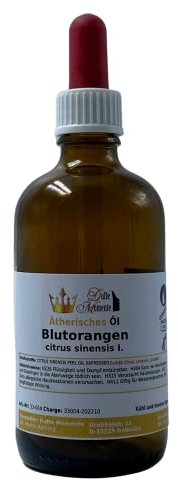 Naturreines ätherisches Öl Blutorange - 100ml mit Pipette - Blutorangenöl für Sauna Aufguss Aromatherapie Duftlampe Naturkosmetik und mehr