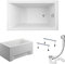 KOLMAN Badewanne CAPRI Rechteck 100x70 mit AcrylSchürze, Ablaufgarnitur und Füßen Komplettset 4in1 Premium Original Acryl Wanne Siphon