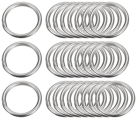 sourcing map 25 Stück O Ringe Edelstahl 304 Metallringe, 25 mm Außendurchm. 3 mm Dicke Geschweißter O-Ring für Befestigung Schrauben Haken Campinggürtel Hundeleinen Taschen Paracord Zubehör