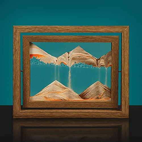 Peinture Au Sable Qui Coule, Image De Sable Dynamique,Peinture De Sable,Cadre De Sable Qui Coule,Peinture De Sable Qui Coule 3D SablierDe Cadre De Sable en Verre Rectangle,Adapté À La Maison Ou Au Bu