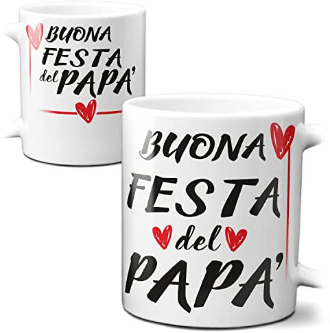 STAMPATEK Tazza Papà, Tazza Festa del Papà Idee Regalo, Tazza Regalo Papà, Buona Festa del Papà Idee Regalo, Tazze Festa del Papa Idee Regalo Idea Regalo Compleanno Mug in Ceramica Cuore di Papà