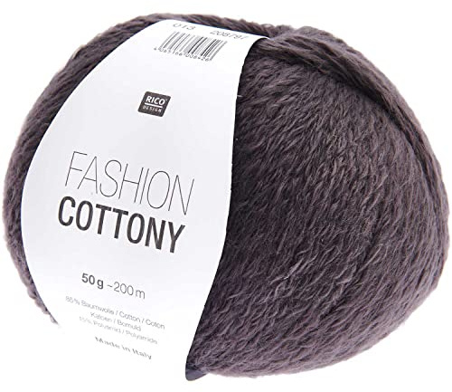 Rico Design Wolle Fashion Cottony | Sommerwolle zum Häkeln und Stricken | weiches leichtes Baumwollmischgarn mit 85% Baumwolle (13 mauve)