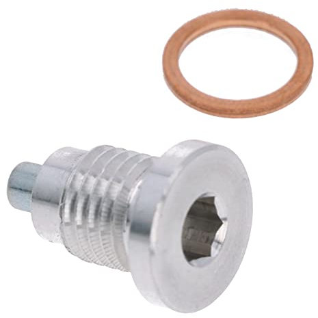 Magnetische Ölablassschraube M12x1.5 mm Silber Dichtring Neodymmagnet für Motorrad Quad Roller ATV