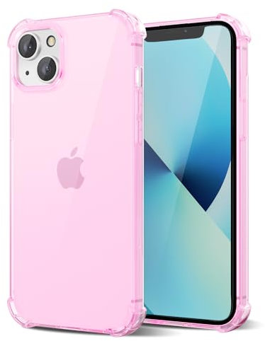 Svanove for iPhone 13 Mini Case Clear, Transparent Jelly Protective Silicone Phone Case with Design for Women Girly Cute Simple, Thin Slim Fit Soft Flexible TPU Shockproof Bumper, Clear Pink