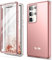 SURITCH Coque Samsung Galaxy s23 Ultra 360 Degrés Bumper Souple Integrale Antichoc Etui Protection Avant et Arrière Housse pour Samsung Galaxy S23 Ultra 6.8(Or Rose)