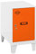Simon Rack Simonlocker Kommode, klein, 575 x 300 x 500 mm, Amario aus Metall, inkl. Schlüssel, Weiß/Orange