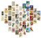 50 Stück Vintage Wall Collage Kit mit 120 Punkt-Kleber,Botanical Aesthetic Postcards Wandcollagen Art Poster für Klassenzimmer Wanddekoration,ästhetisches Room Dekoration oder Schreiben Gruß-Stil 1
