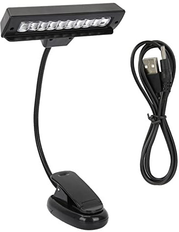 Pilipane Notenpultleuchte, Tragbare LED-Notenpultleuchte Zum Anklemmen, Superhelle Klavierlampe Zum Anklemmen – Flexibler Hals, Wiederaufladbar über USB, Perfekt Für Orchesteraufführungen Und Lesen