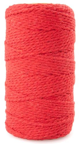 Craft County Spago decorativo per avvolgere – cotone rosso (tubo da 100 m)