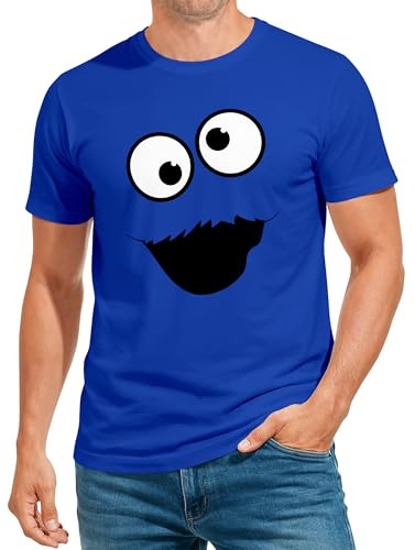 MoonWorks® Herren T-Shirt Fasching Karneval Keksmonster Krümel-Ungeheur Kostüm Verkleidung Faschingskostüme