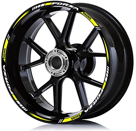 Motorrad-Radaufkleber Für H&onda Forza 750 350 Forza125/250/350 Reflektierende Streifen Felgenaufkleber Roller Zubehör Wasserdicht Zubehör (Color : Front 15 Rear 14 D)