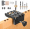 3 in 1 Woodworking Doweling Jig Kit, Pocket Hole Jig Kit Werkzeug, 6/8/10/15mm Bohrer-Kit mit Positionierungsclip Einstellbare Bohrführung Locher Locator Zimmerei Werkzeuge DIY Werkzeug für Möbel