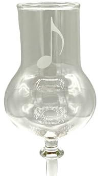 Mundgeblasenes Schnapsglas 4cl ohne Fuss mit Notengravur