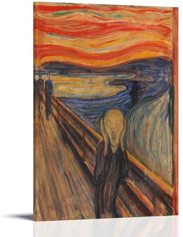 JUYOZ Edvard Munch Malerwerke (Der Schrei) Poster auf Leinwand und Wandkunst, Bild, Druck, moderne Familienschlafzimmer-Dekoration, 20 x 30 cm