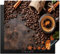 KitchenYeah© Induction Hob Cover Protector Mat 20.3x22.7 / 57.6x51.6 cm Kitchen Universal Ceramic Covers for Electric Cookers Vinyl Coffee - Kitchen - Coffee Beans - Leaves