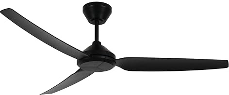 LUCCI AIR Deckenventilator Polis, 3 Flügel mit 132 cm Durchmesser, IP55 Schutz, DC Motor mit 6 Geschwindigkeiten, Fernbedienung inklusive (Schwarz)