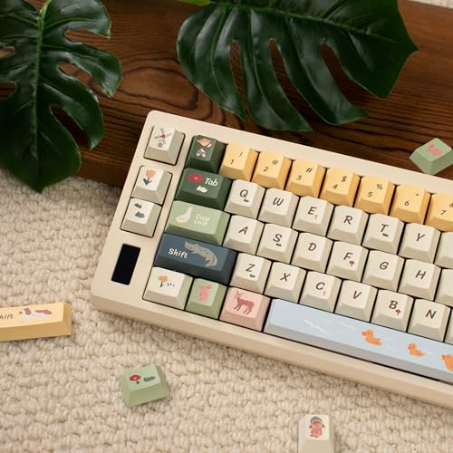 152 Tasten PBT Custom Keycaps Dye Sub Cherry Profile Tastenkappen | Passend für 60% 65% 75% 95% Cherry Mx Switches Mechanische Tastatur
