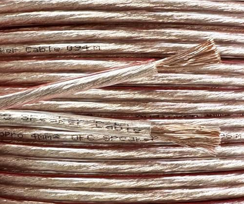 AudioPro 10m of 4mm2 OFC Speaker Cable 12 AWG 2 x 128 Strand Stereo Audio Copper Wire for HiFi Speakers Subwoofers