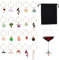 MOLENCO Marcadores para Copas de Vino, 20 Marcadores de cristal, Dijes de Identificación de copa de Vino, Divertidas Etiquetas de copa de Vino para Decoración de Fiesta de Cata de Vino