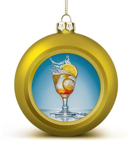 Weihnachtskugel-Ornamente, Wein auf Eis, hängende Weihnachtsbaumkugeln, goldene Weihnachtskugeln, Ornamente für Urlaub, Party, Dekoration, Heimdekoration