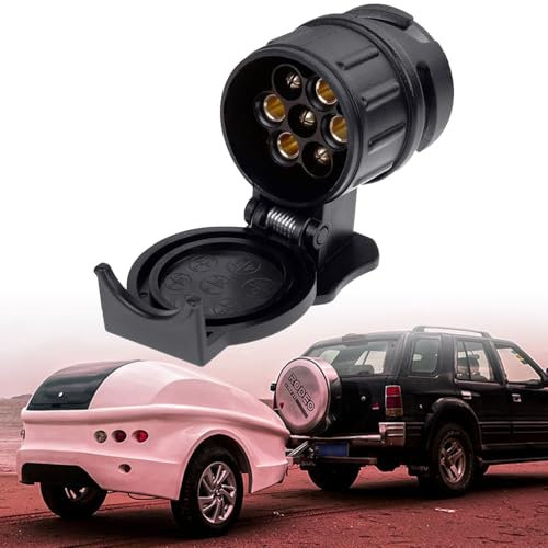 Anhänger Adapter 13 auf 7 Polig, Adapter Anhängerkupplung von 13-Pin Auto auf 7-Pin Anhänger, Adapter Anhänger, Wohnwagen Stromadapter, Anhängerstecker Adapter, Stecker für Anhänger PKW LKW Trailer