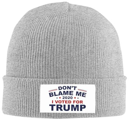 Beanie-Mütze „Don't Blame Me, I Voted for Trump“ für Herren, Strickmütze, Totenkopfmütze, Damen, warme Wintermütze, Strickmütze, Slouchy-Mütze, Schwarz