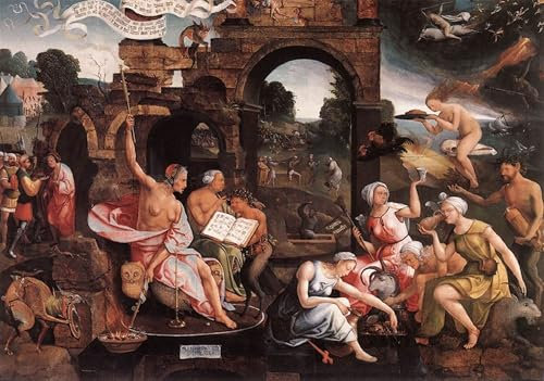 ZHAOSHAN klassischer Wanddekorationen Gemalde Wand-Kunst Bild Saul Und Die Hexe Von Endor Von Jacob Cornelisz Van Oostsanen Wandbilder Drucke Poster für Wanddekoration 60x90cm