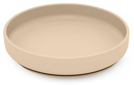 Petite&Mars Silikon-Geschirrset für Kinder TAKE&MATCH * Mit Saugnapf * BPA-frei * spülmaschinenfest, mikrowellenfest (Teller Desert Sand 6m+)